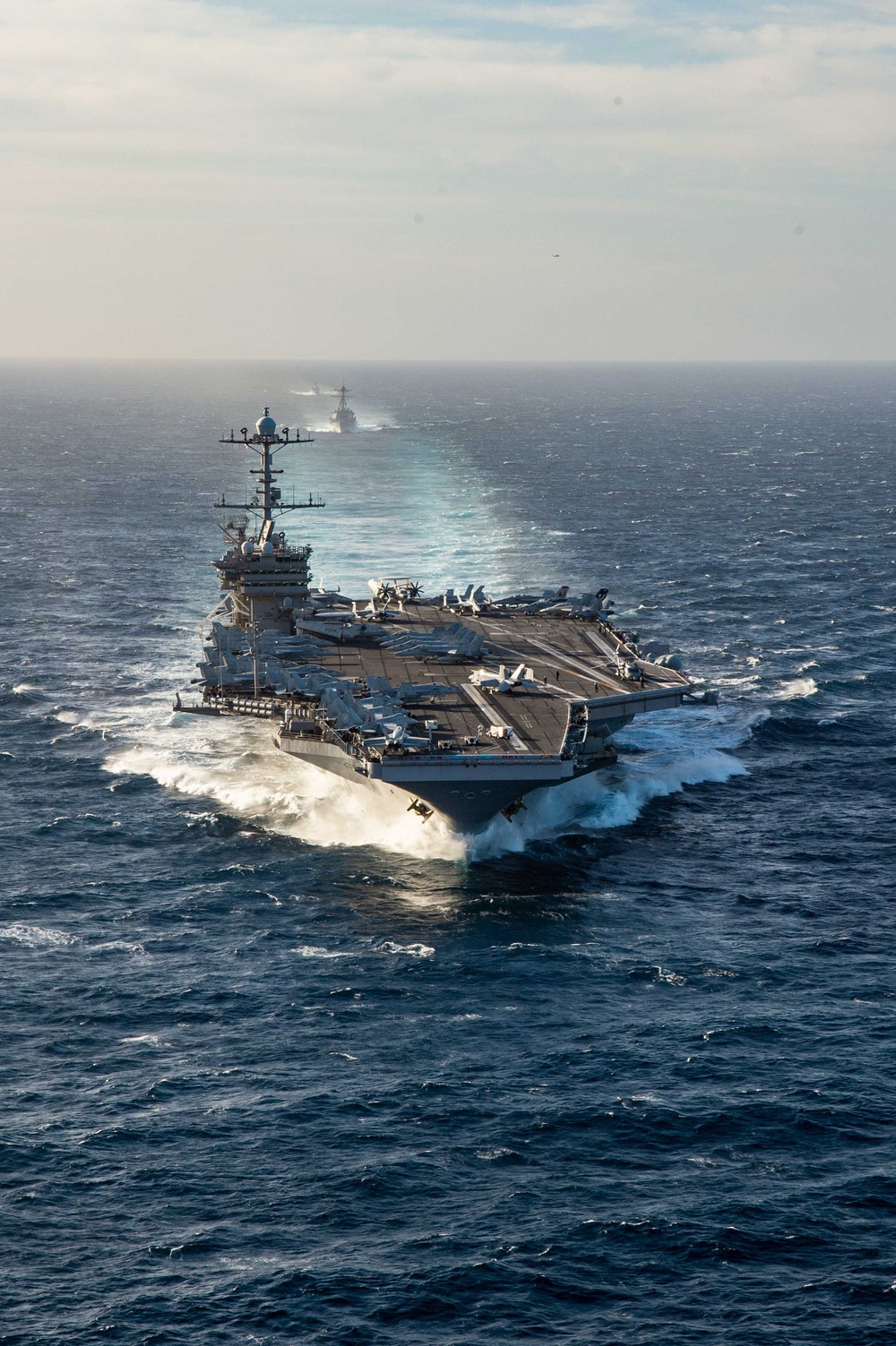 The Harry S. Truman Carrier Strike Group is on a scheduled deployment in the U.S. Sixth Fleet area of operations in support of naval operations to maintain maritime stability and security.