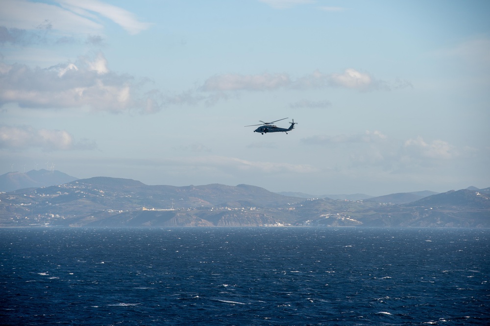 The Harry S. Truman Carrier Strike Group is on a scheduled deployment in the U.S. Sixth Fleet area of operations in support of naval operations to maintain maritime stability and security.