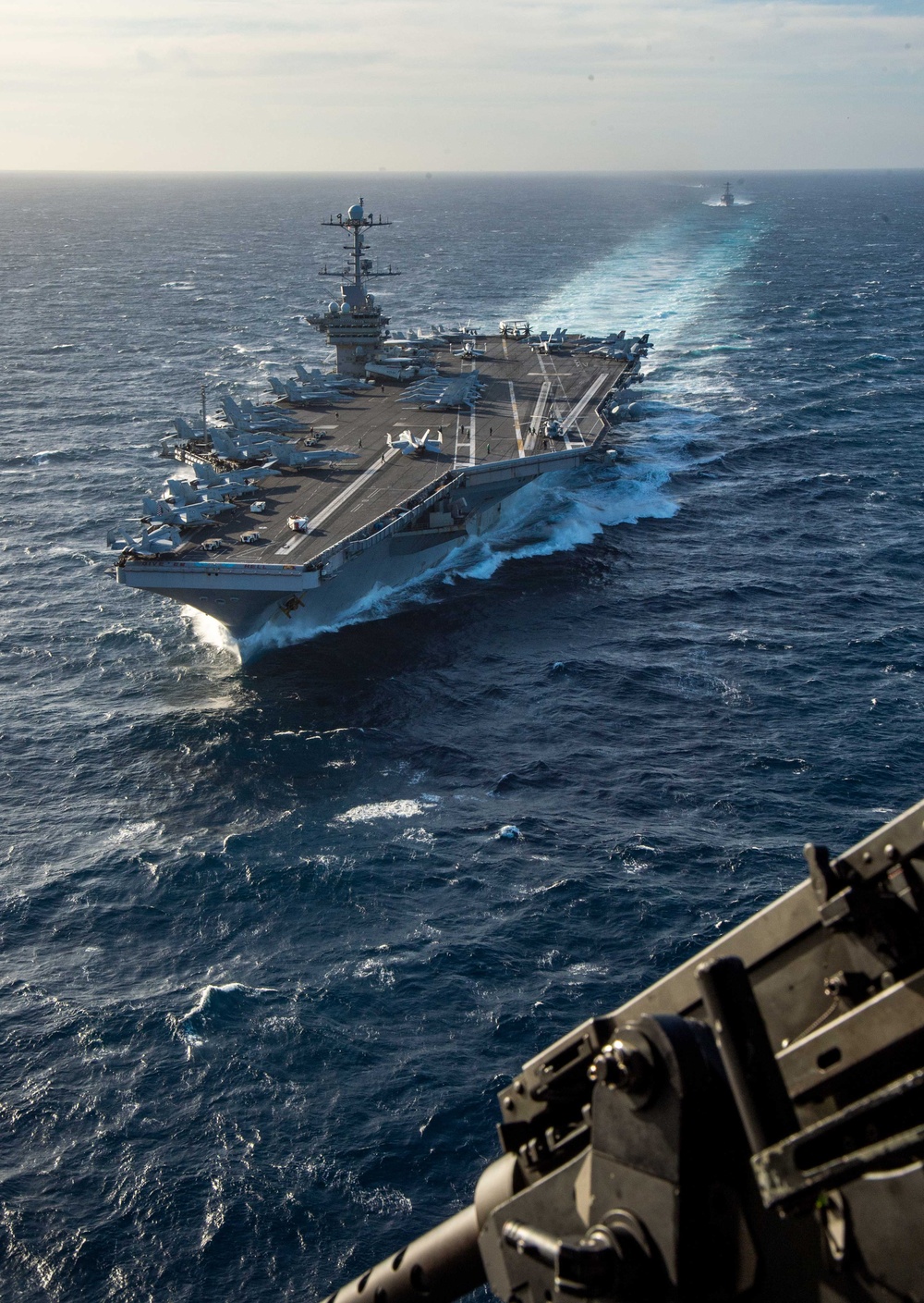 The Harry S. Truman Carrier Strike Group is on a scheduled deployment in the U.S. Sixth Fleet area of operations in support of naval operations to maintain maritime stability and security.