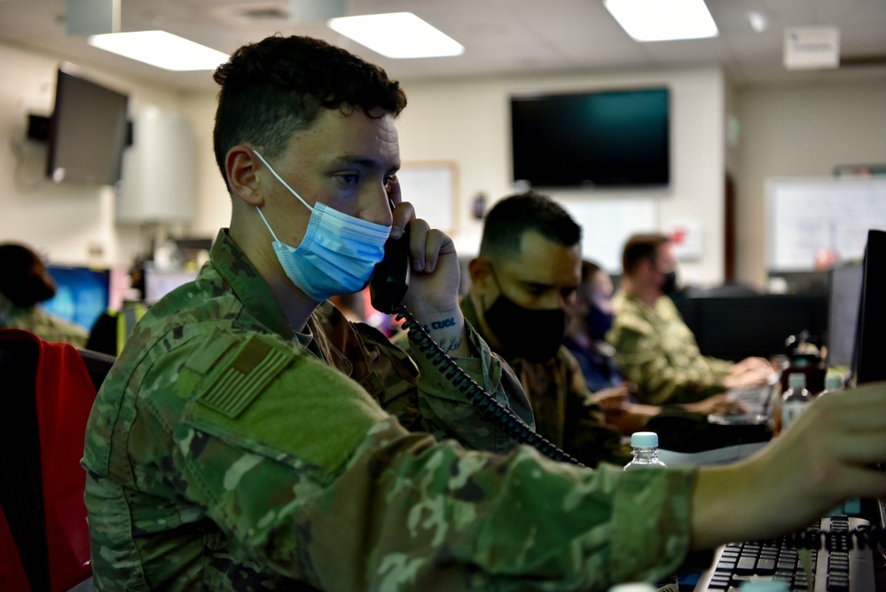 JBPHH Airmen in the Emergency Operations Center