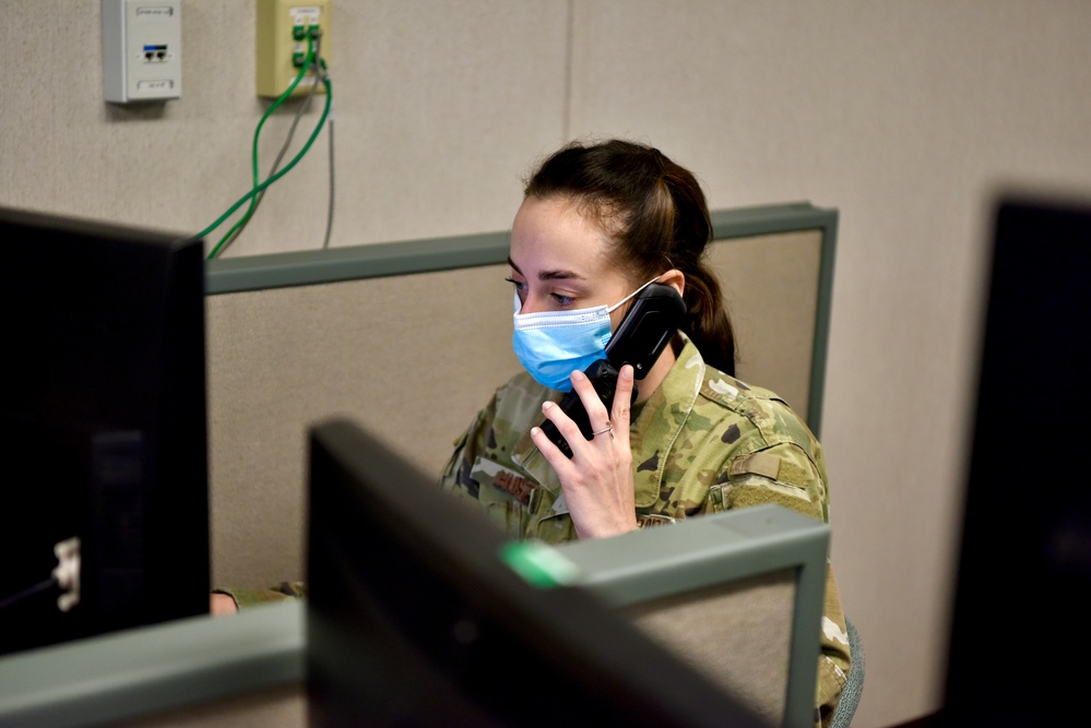 JBPHH Airmen in the Emergency Operations Center