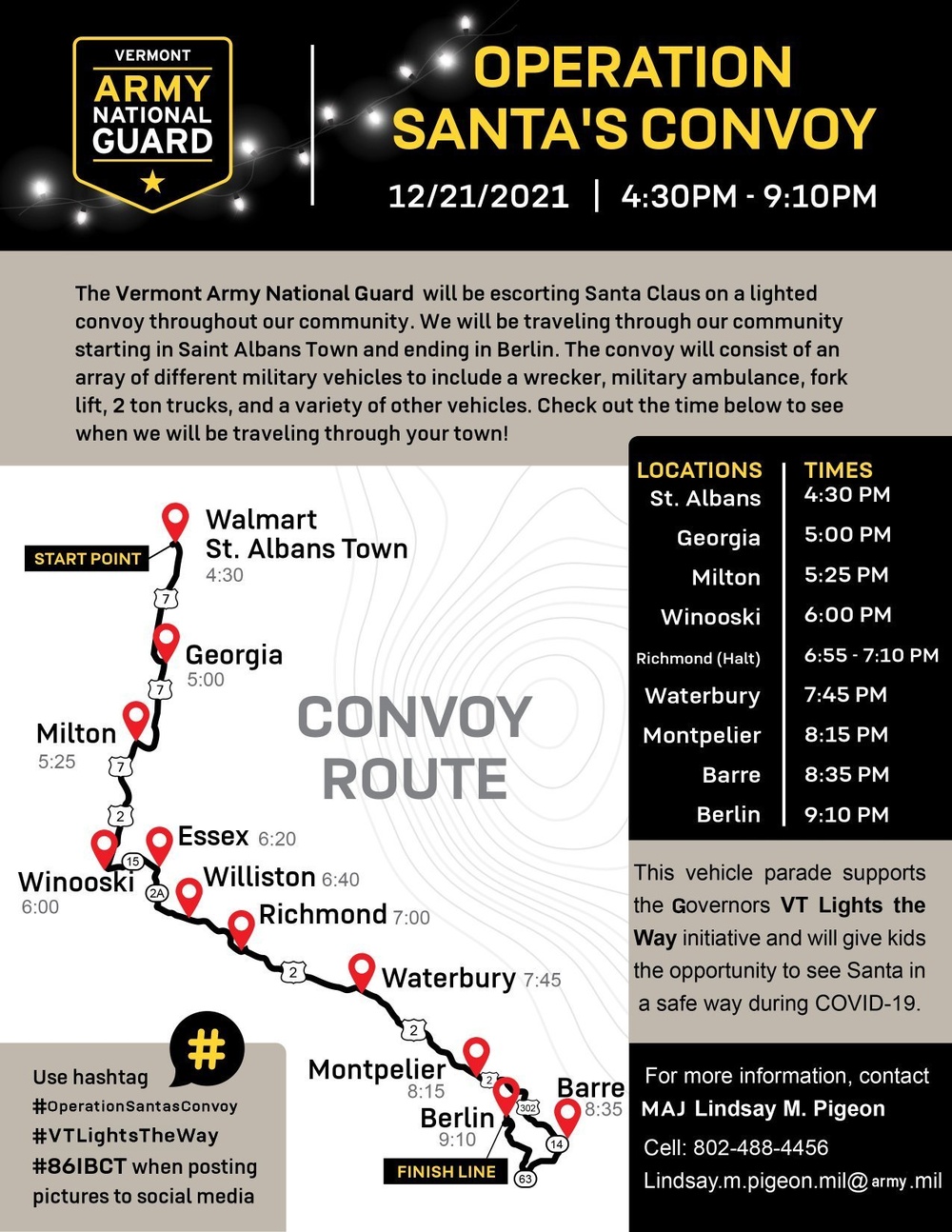 Operation Santa's Convoy December 21 Route
