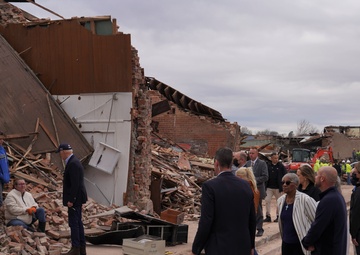President Joe Biden tours downtown Mayfield after Tornado Damage