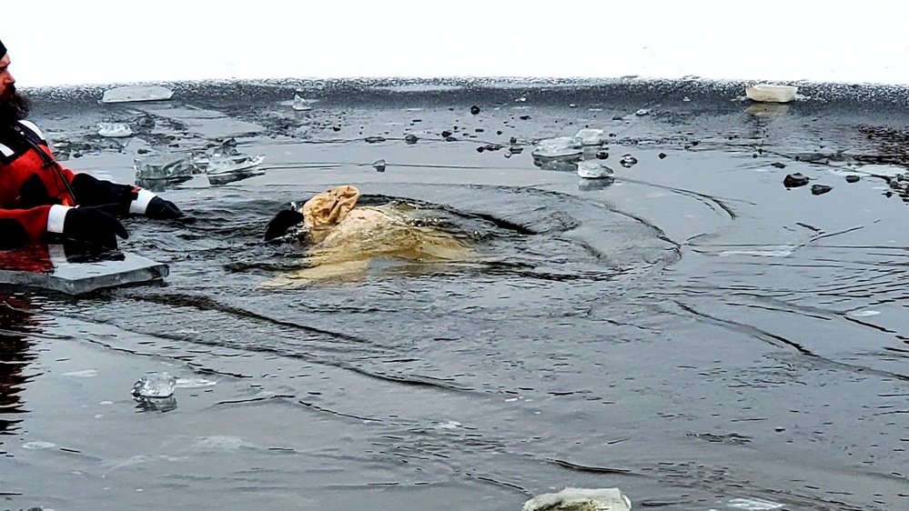6th Marine Regiment troops jump in for cold-water immersion training at Fort McCoy