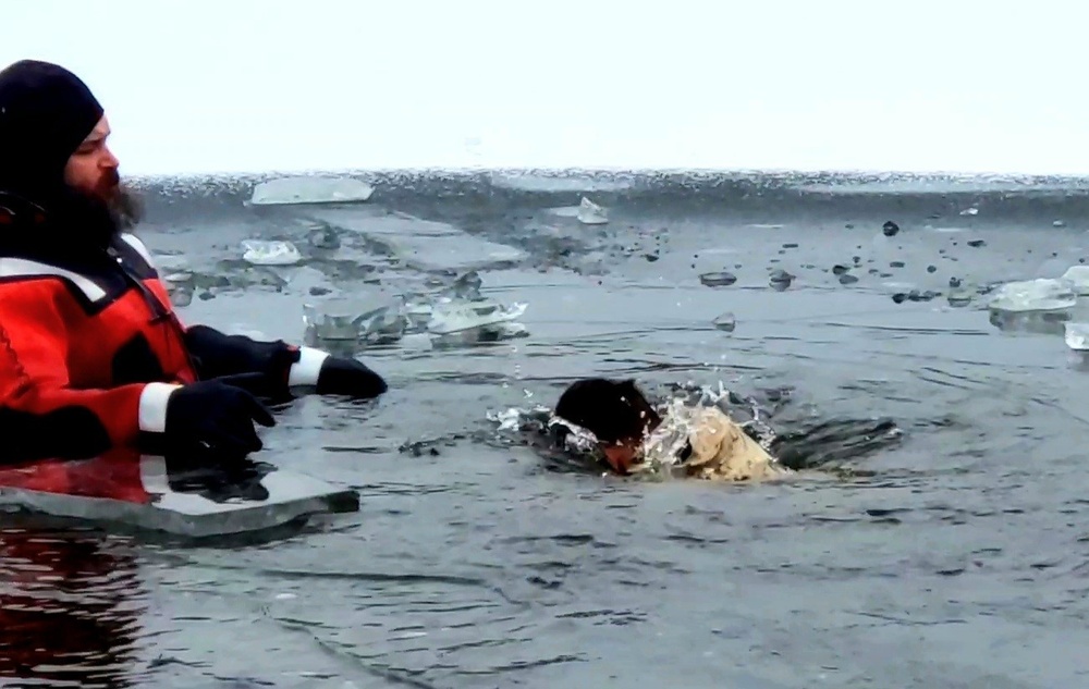 6th Marine Regiment troops jump in for cold-water immersion training at Fort McCoy