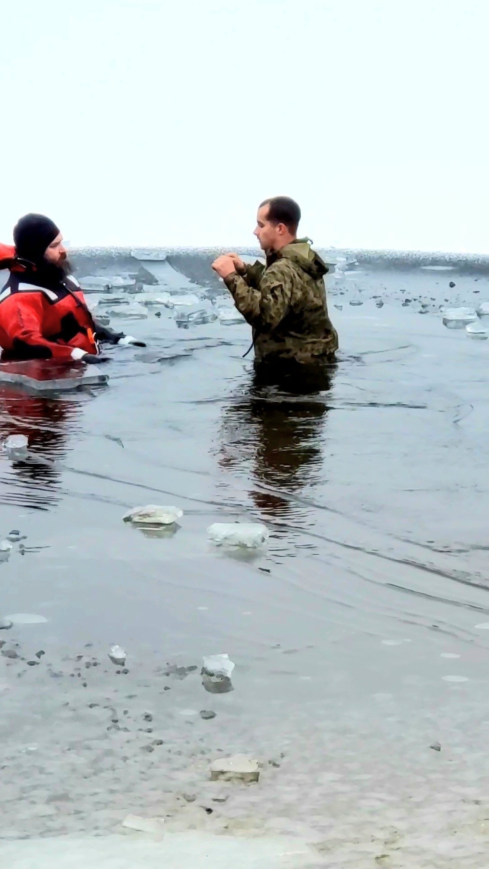 6th Marine Regiment troops jump in for cold-water immersion training at Fort McCoy