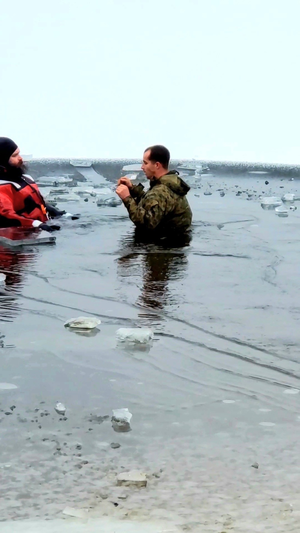 6th Marine Regiment troops jump in for cold-water immersion training at Fort McCoy