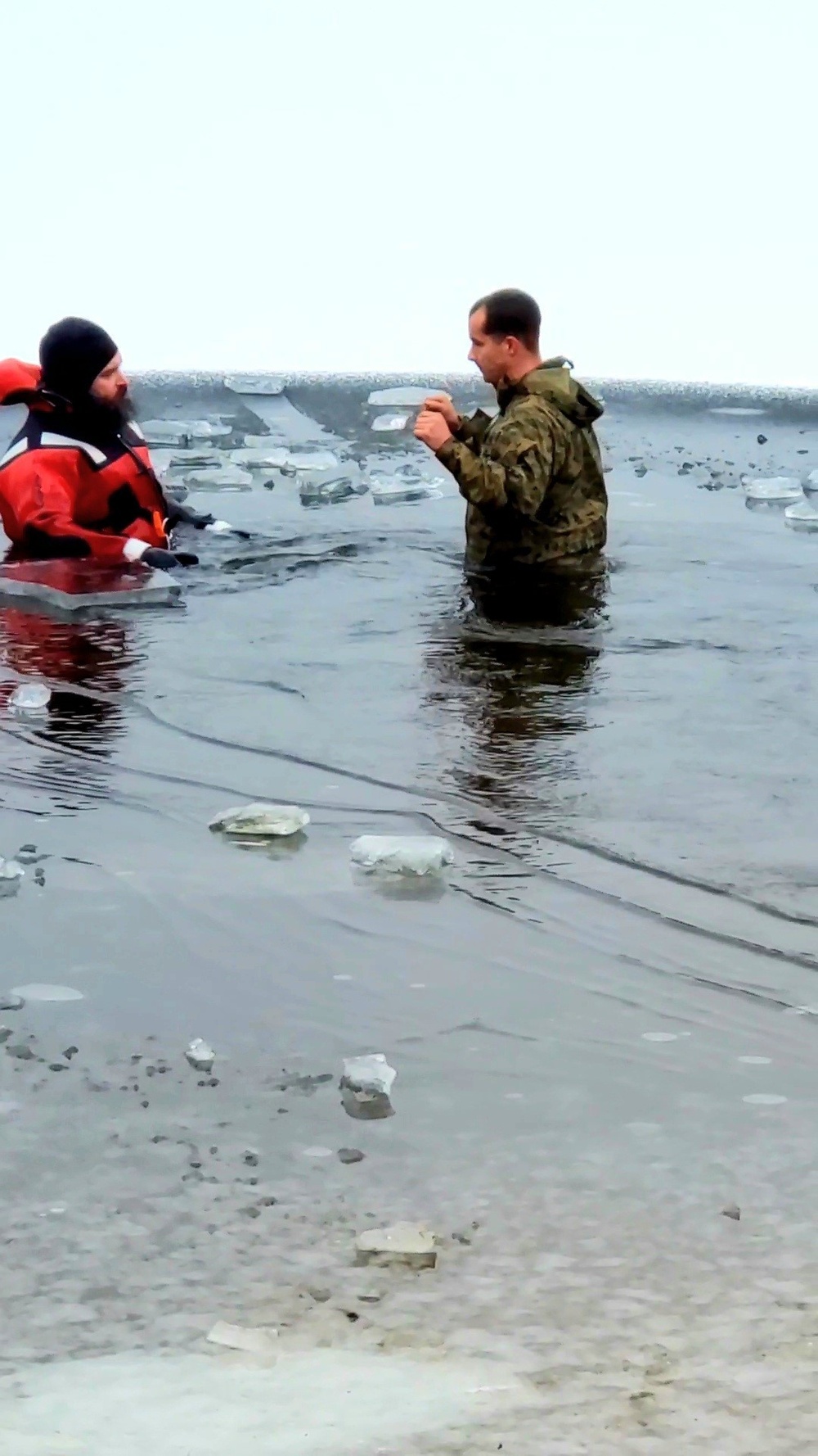 6th Marine Regiment troops jump in for cold-water immersion training at Fort McCoy
