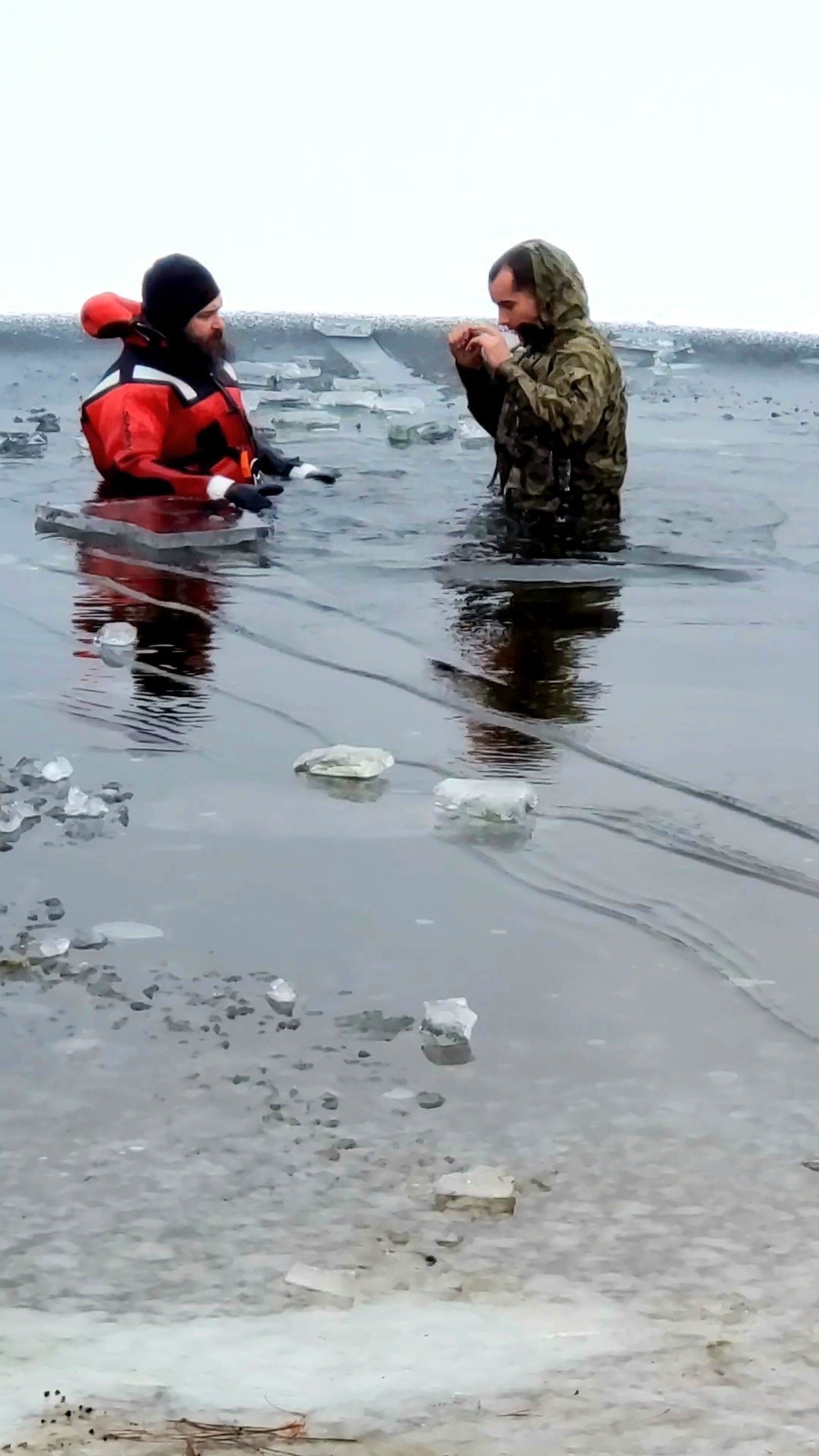 6th Marine Regiment troops jump in for cold-water immersion training at Fort McCoy