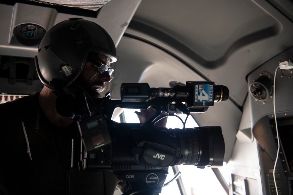 Cannon hosts AC-130J Ghostrider media flight for KAMR Local 4 News over Amarillo, Texas