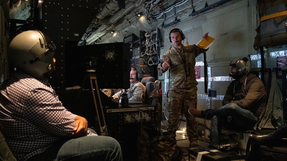 Cannon hosts AC-130J Ghostrider media flight for KAMR Local 4 News over Amarillo, Texas