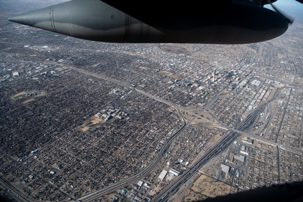 Cannon hosts AC-130J Ghostrider media flight for KAMR Local 4 News over Amarillo, Texas