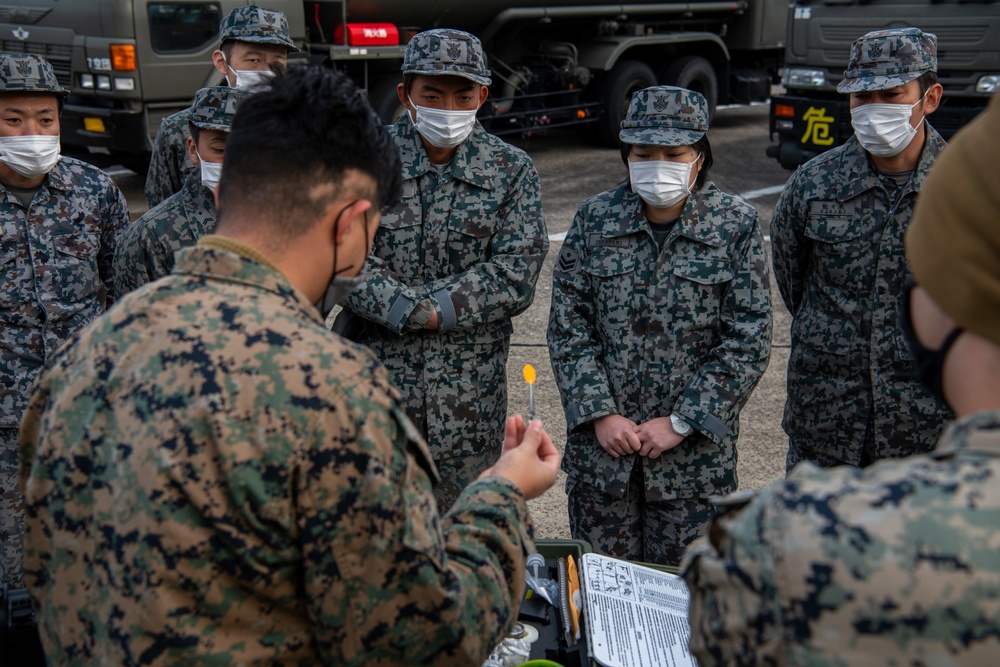 U.S. Marines Demonstrate How They Test Fuel To JASDF