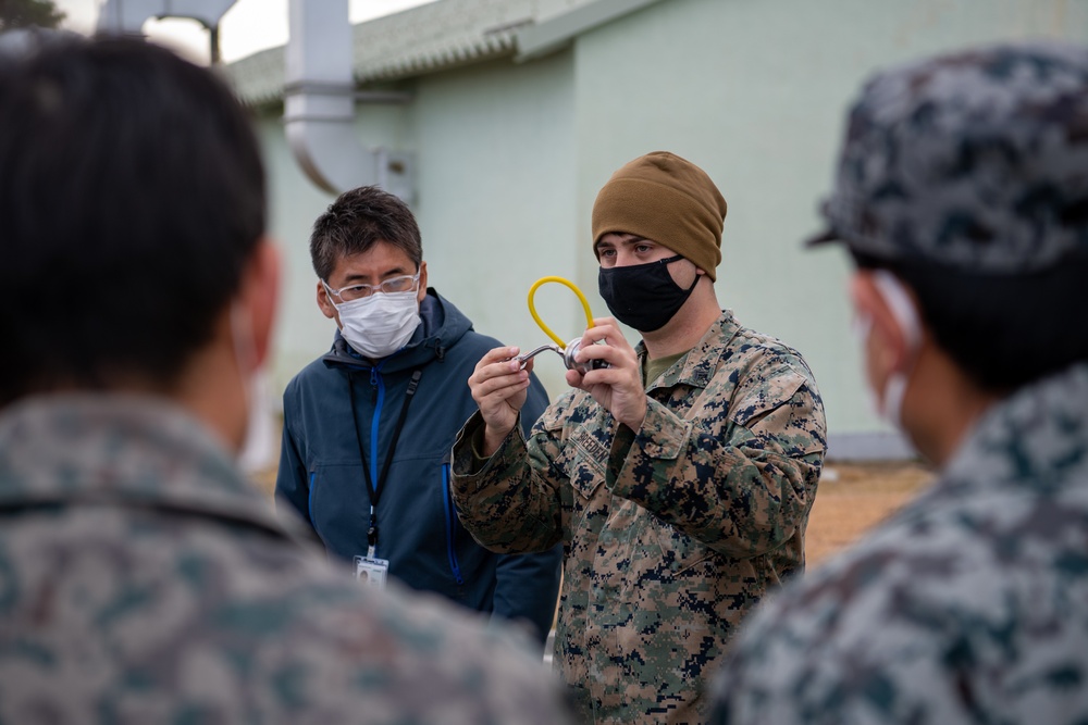 U.S. Marines Demonstrate How They Test Fuel To JASDF