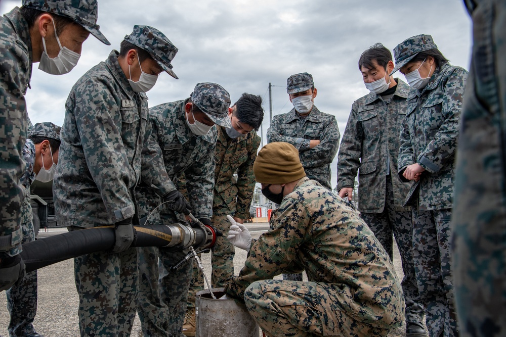 U.S. Marines Demonstrate How They Test Fuel To JASDF