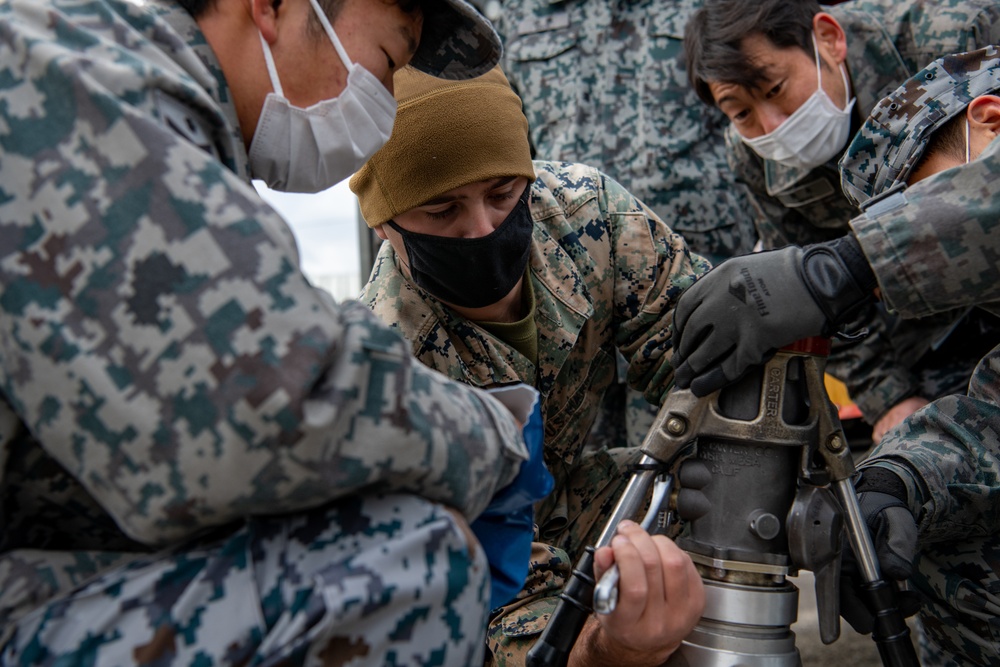 U.S. Marines Demonstrate How They Test Fuel To JASDF