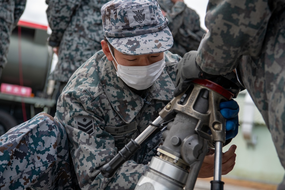 U.S. Marines Demonstrate How They Test Fuel To JASDF