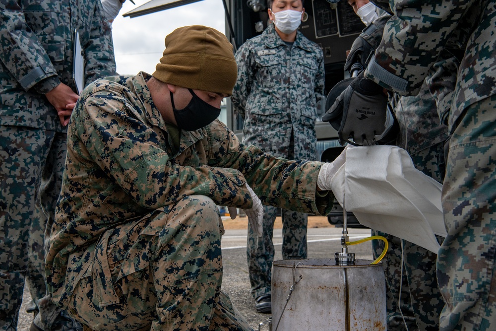 U.S. Marines Demonstrate How They Test Fuel To JASDF