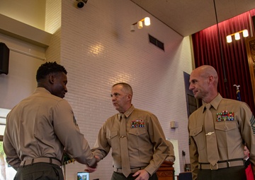 U.S. Marines conduct a naturalization ceremony on Camp Foster