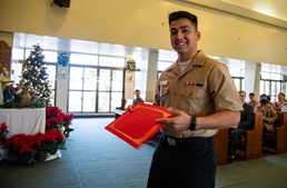 U.S. Marines conduct a naturalization ceremony on Camp Foster