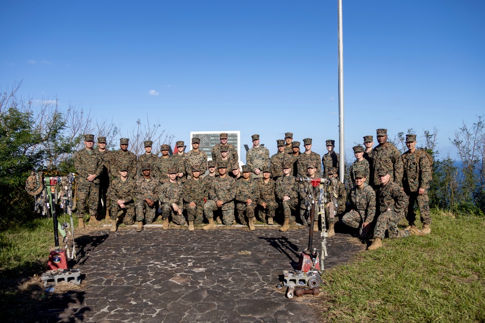 Iwo Jima PME with III MEF CG, Sgt. Maj, and CMC