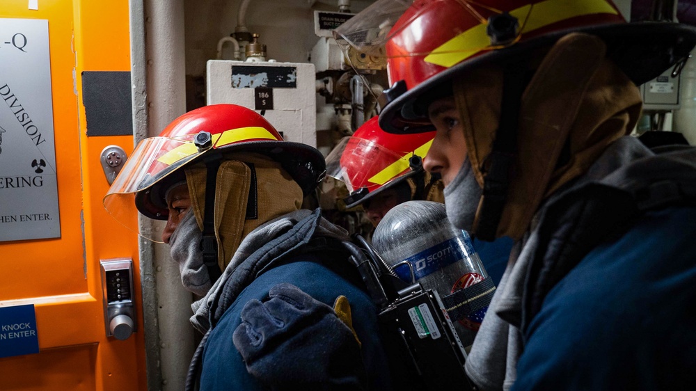 USS Carl Vinson (CVN 70) Sailors Participate in a General Quarters Drill