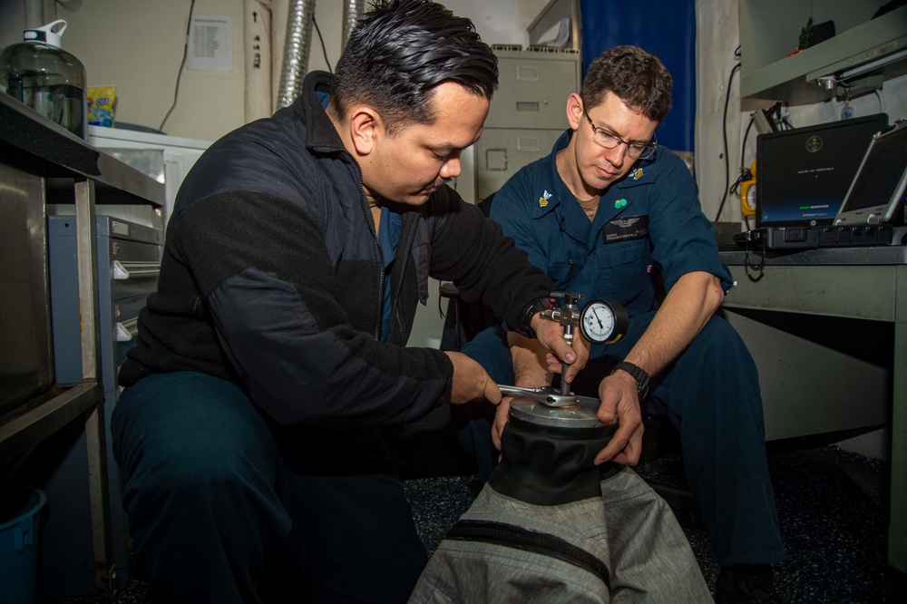 The Harry S. Truman Carrier Strike Group is on a scheduled deployment in the U.S. Sixth Fleet area of operations in support of naval operations to maintain maritime stability and security.