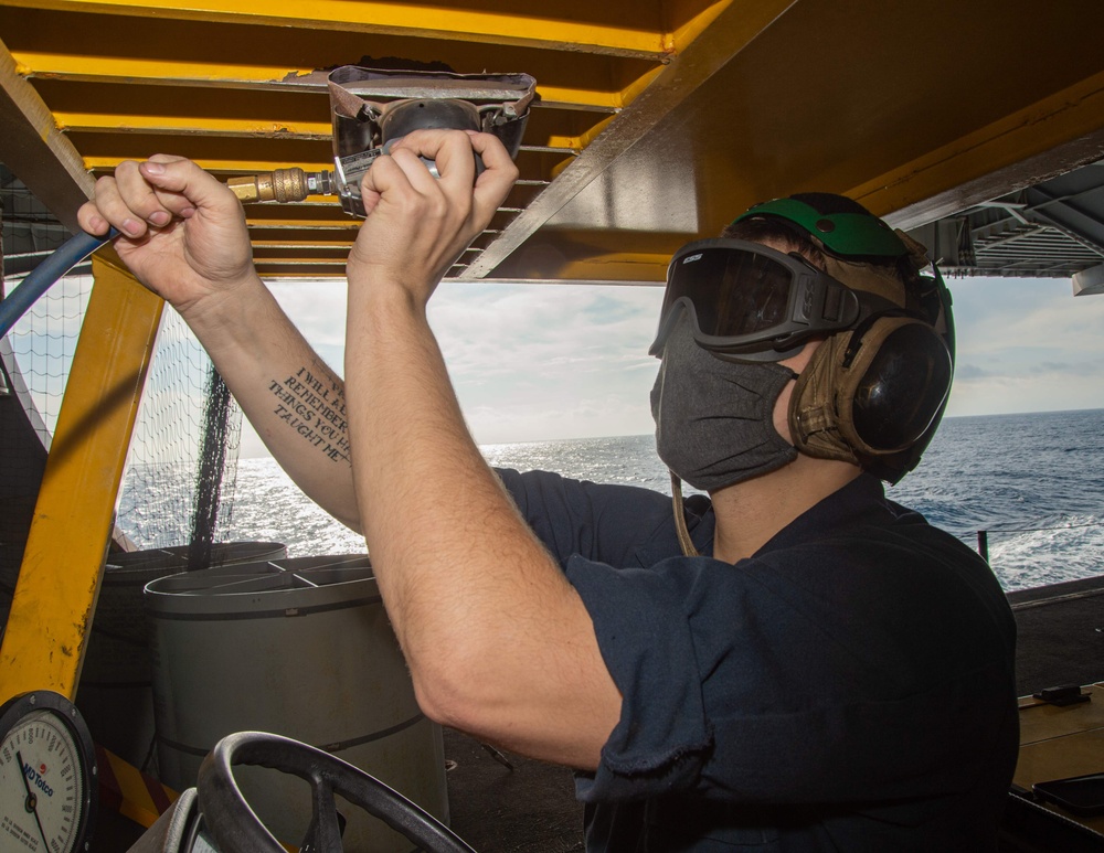 The Harry S. Truman Carrier Strike Group is on a scheduled deployment in the U.S. Sixth Fleet area of operations in support of naval operations to maintain maritime stability and security.