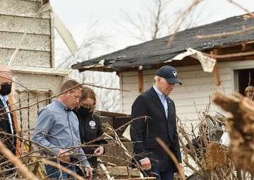 President Biden Visits Neighborhoods Impacted By Recent Tornadoes