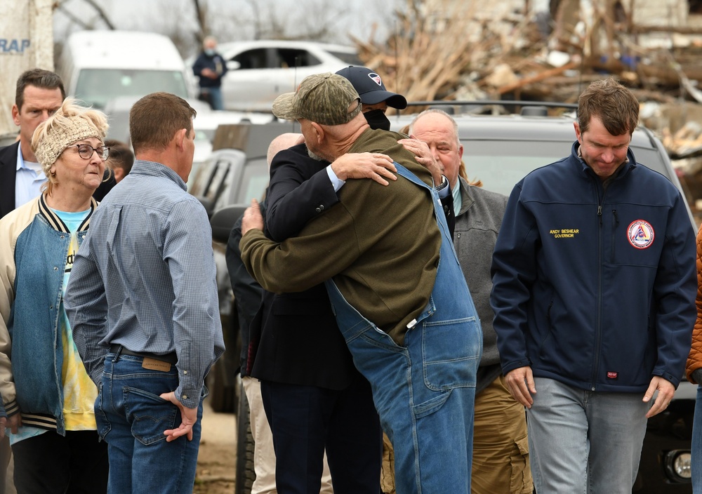 President Biden Visits Neighborhoods Impacted By Recent Tornadoes