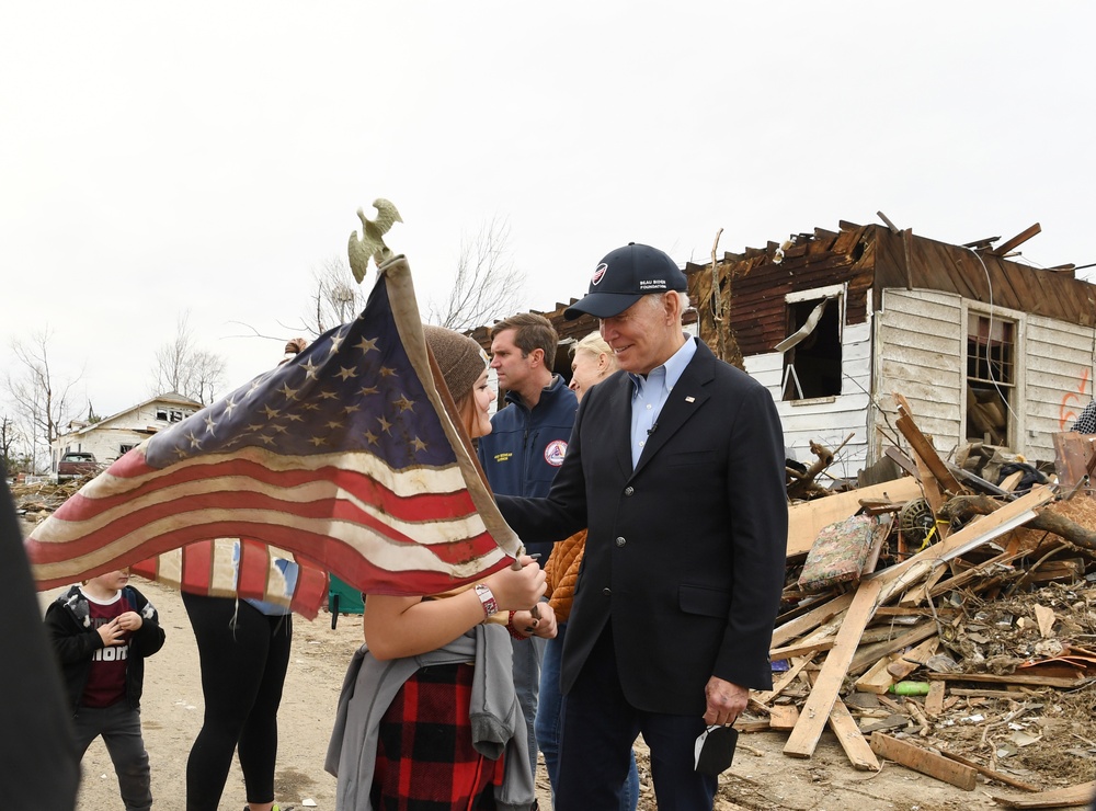 President Biden Visits Neighborhoods Impacted By Recent Tornadoes