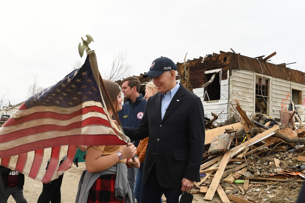 President Biden Visits Neighborhoods Impacted By Recent Tornadoes