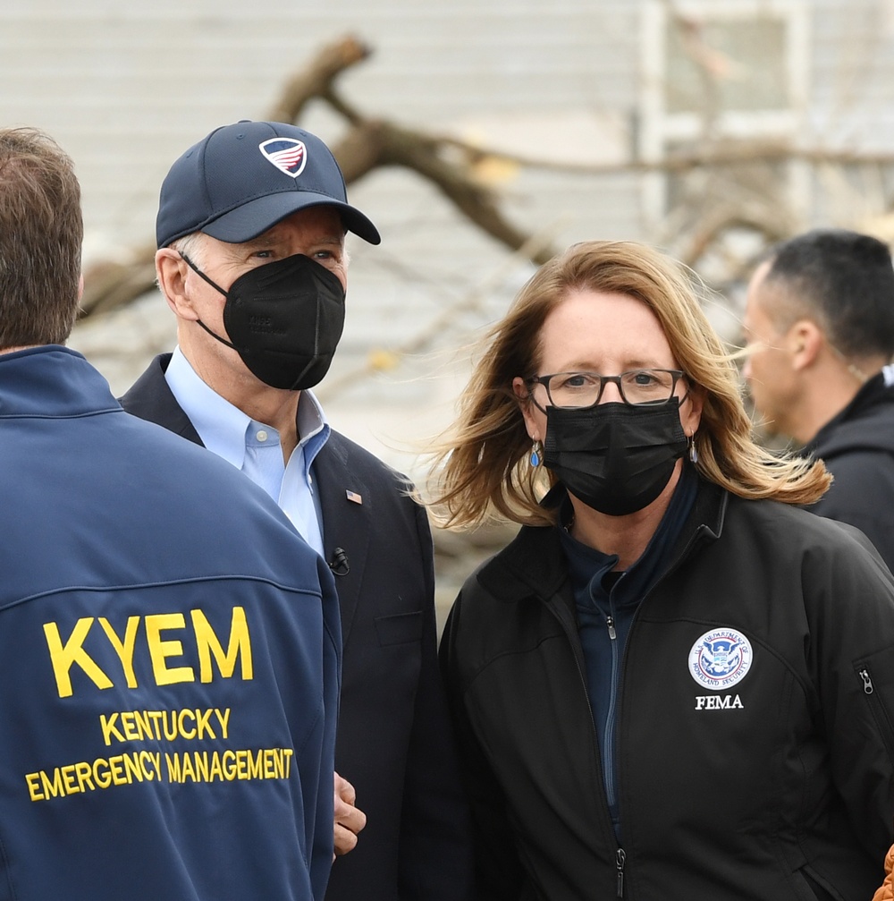 President Biden Visits Neighborhoods Impacted By Recent Tornadoes