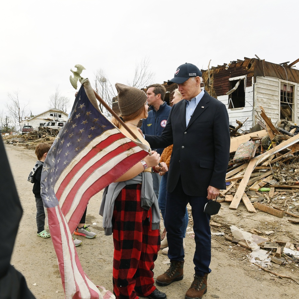 President Biden Visits Neighborhoods Impacted By Recent Tornadoes