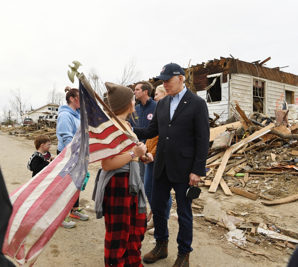 President Biden Visits Neighborhoods Impacted By Recent Tornadoes