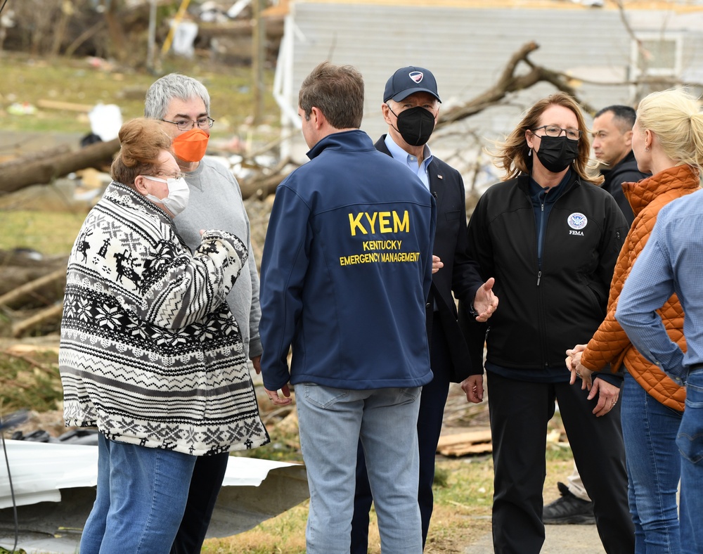 President Biden Visits Neighborhoods Impacted By Recent Tornadoes