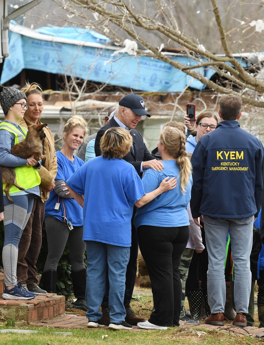 President Biden Visits Neighborhoods Impacted By Recent Tornadoes