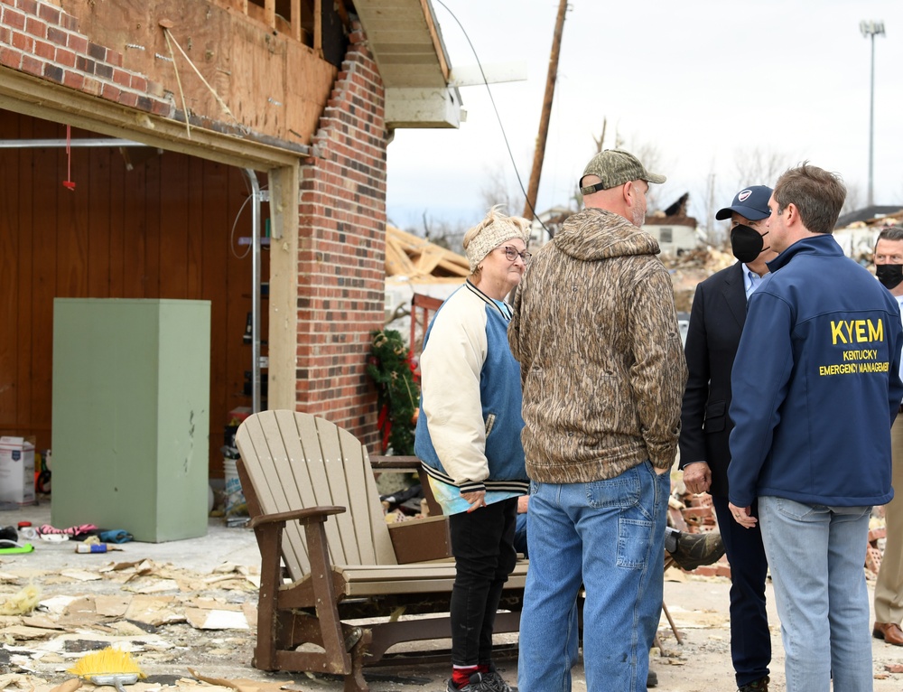 President Biden Visits Neighborhoods Impacted By Recent Tornadoes