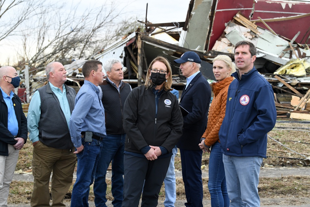 President Biden Visits Neighborhoods Impacted By Recent Tornadoes