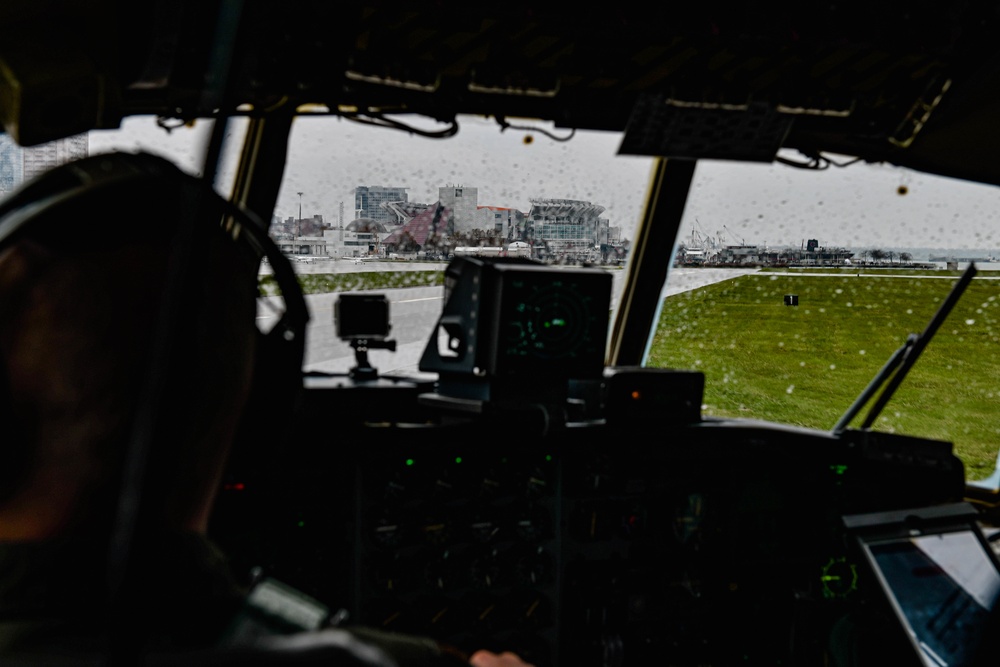 910th Herc performs flyover for Cleveland Browns game