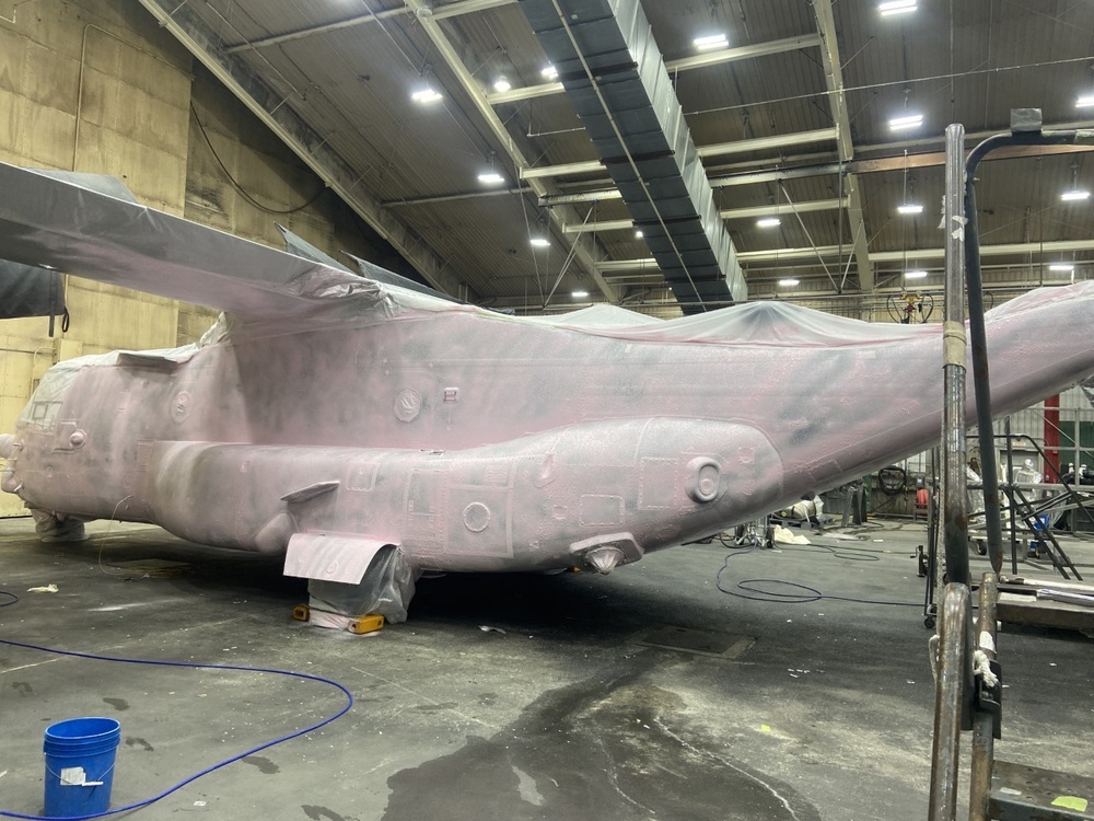 NEW V-22 PAINT REMOVAL PROCESS SAVES TIME AT FRCE