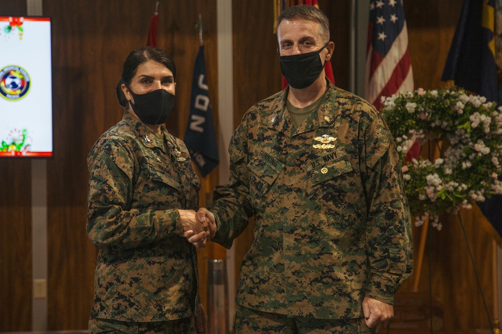 The Dental Officer of the Marine Corps Visits 1st Dental Battalion