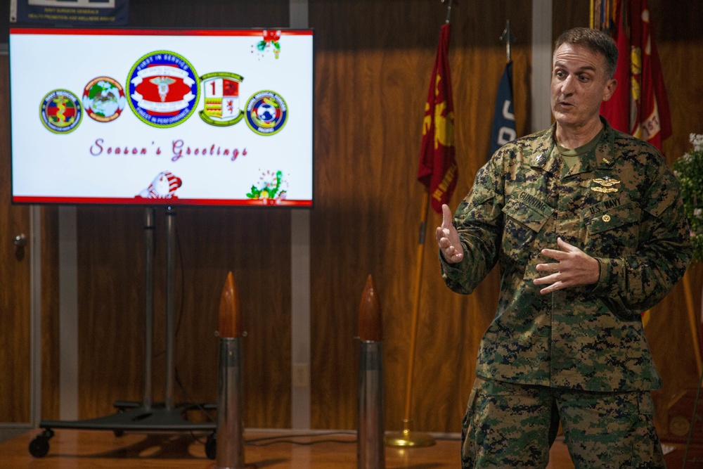 The Dental Officer of the Marine Corps Visits 1st Dental Battalion