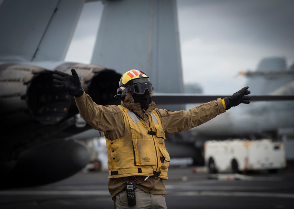 The Harry S. Truman Carrier Strike Group is on a scheduled deployment in the U.S. Sixth Fleet area of operations in support of naval operations to maintain maritime stability and security.