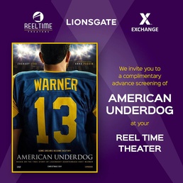 "American Underdog" Free First Run Screening at OCONUS Exchange Reel Time Theaters