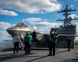 GHWB Launches and Recovers F-35C Lightning Aircraft