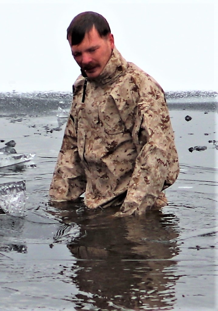 Marines jump in for cold-water immersion training during CWOC ops at Fort McCoy