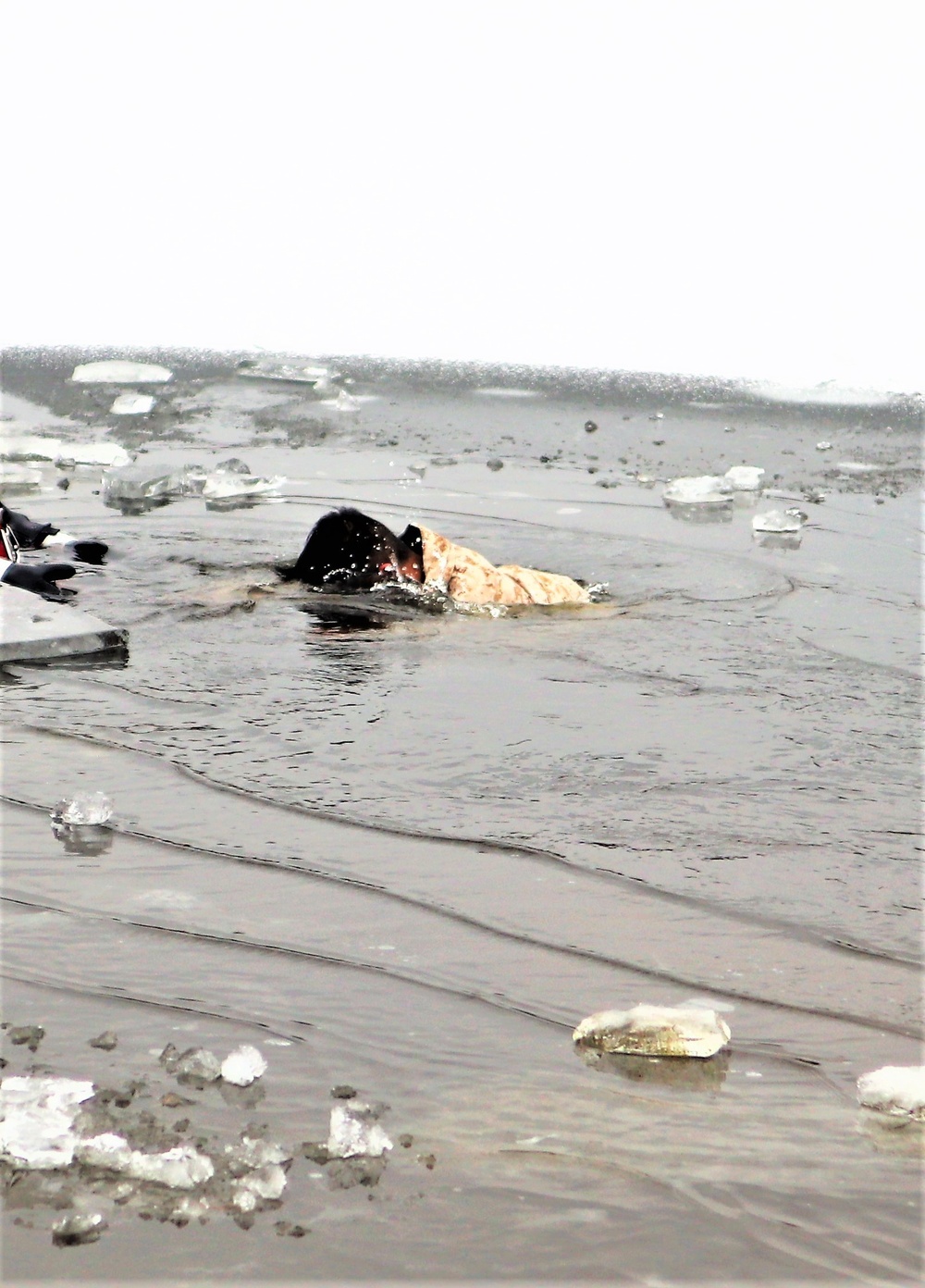 Marines jump in for cold-water immersion training during CWOC ops at Fort McCoy