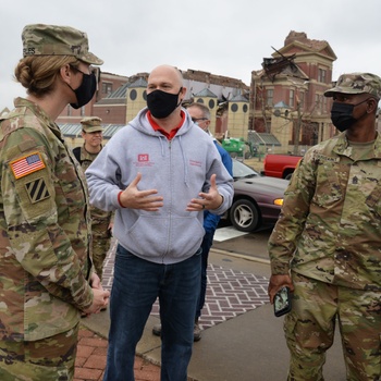 USACE Great Lakes and Ohio River Division commander visits storm and tornado affected areas of western Kentucky