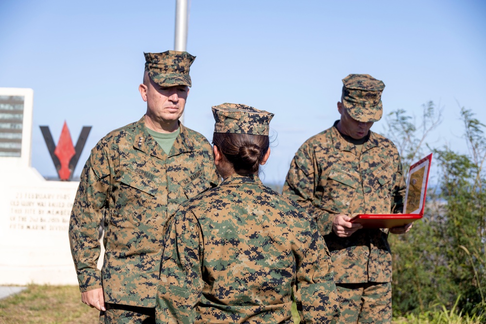 Reenlistment and Promotion atop Mt. Suribachi